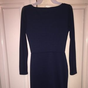 H&M Blue fitted v neck dress size XS